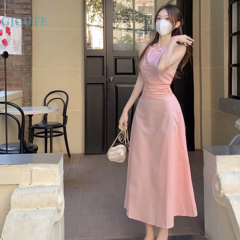 Đầm Midi Sát Nách Hở Lưng Thời Trang Mùa Hè Gợi Cảm Cho Nữ