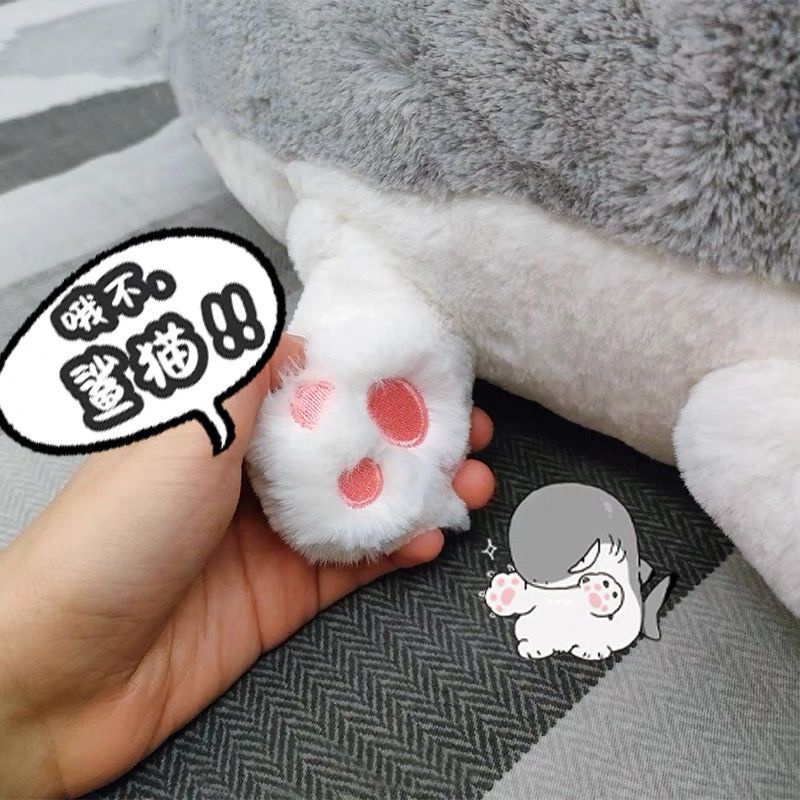 Cá mập vô tri với 4 chiếc chân mèo, Một jingsha mèo búp bê sang trọng gối phim hoạt hình hoạt hình ngoại vi đồ chơi búp bê sang trọng nữ món quà