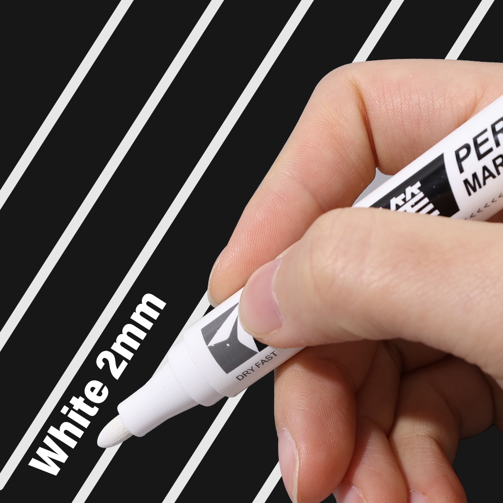 Bút sơn vĩnh viễn bút graffiti bút đánh dấu lốp tự làm phác thảo / bút đánh dấu dầu trắng 1.0-2.0mm / bút không thấm nước dầu không phai màu / văn phòng phẩm viết đồ dùng học tập