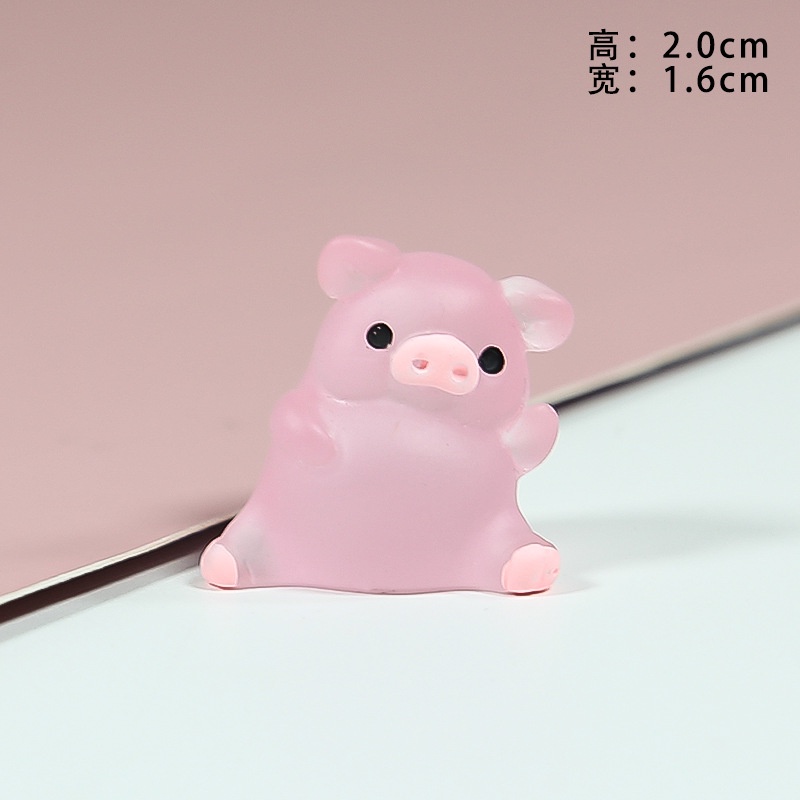 Mô Hình Chú Heo Mini Bằng Nhựa Phát Quang Độc Đáo Trang Trí Tiểu Cảnh DIY