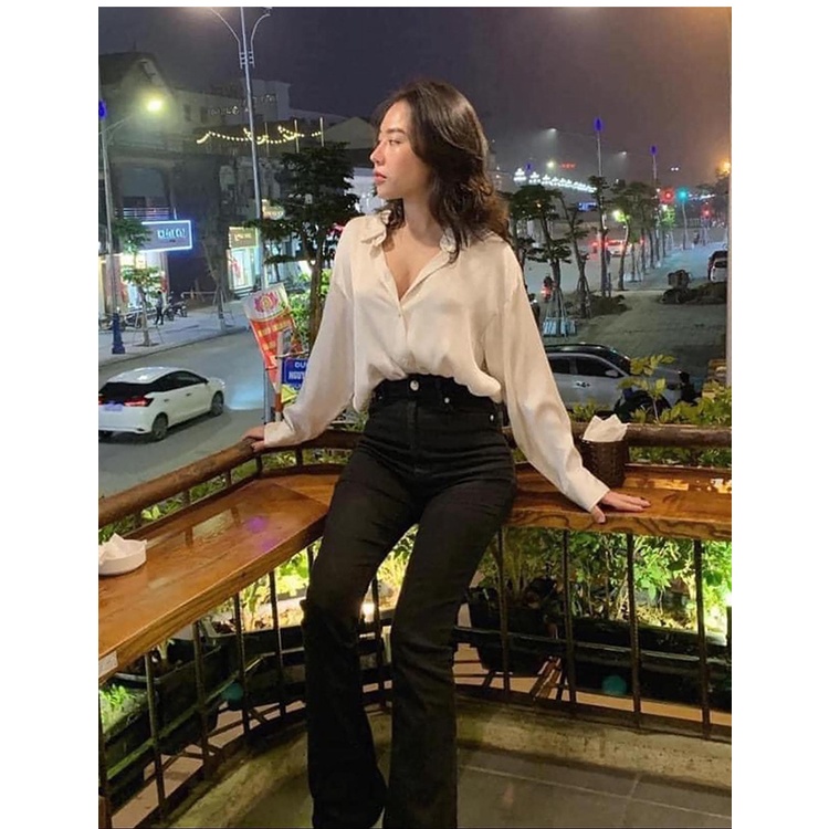 Áo Sơ Mi Lụa Satin Cổ V Đóng Cúc Thời Trang Mùa Xuân Zara 232197226