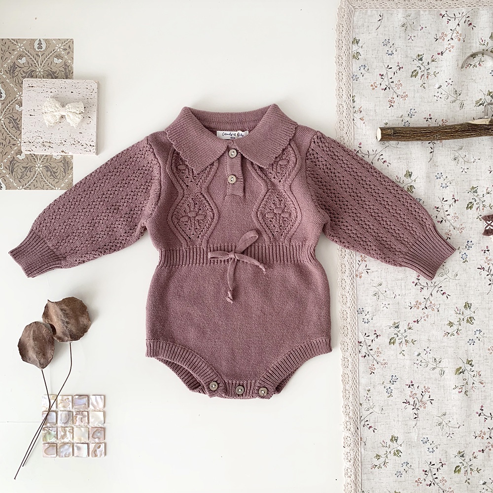 Bộ Áo Liền Quần Tam Giác Tay Dài Thời Trang Thu Đông Cho Bé