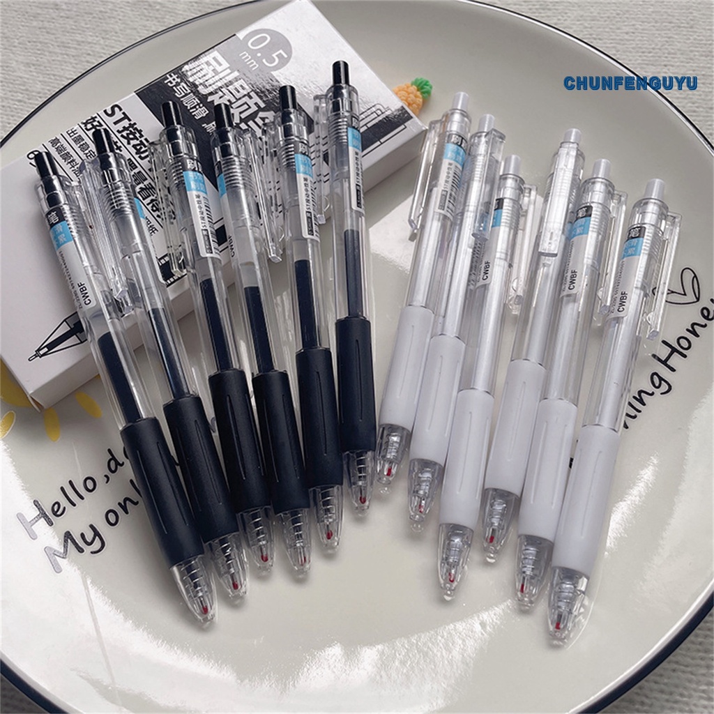 Set 6 Bút Mực Gel Màu Đen Ngòi 0.5mm Nhanh Khô Tiện Dụng Cho Văn Phòng / Trường Học