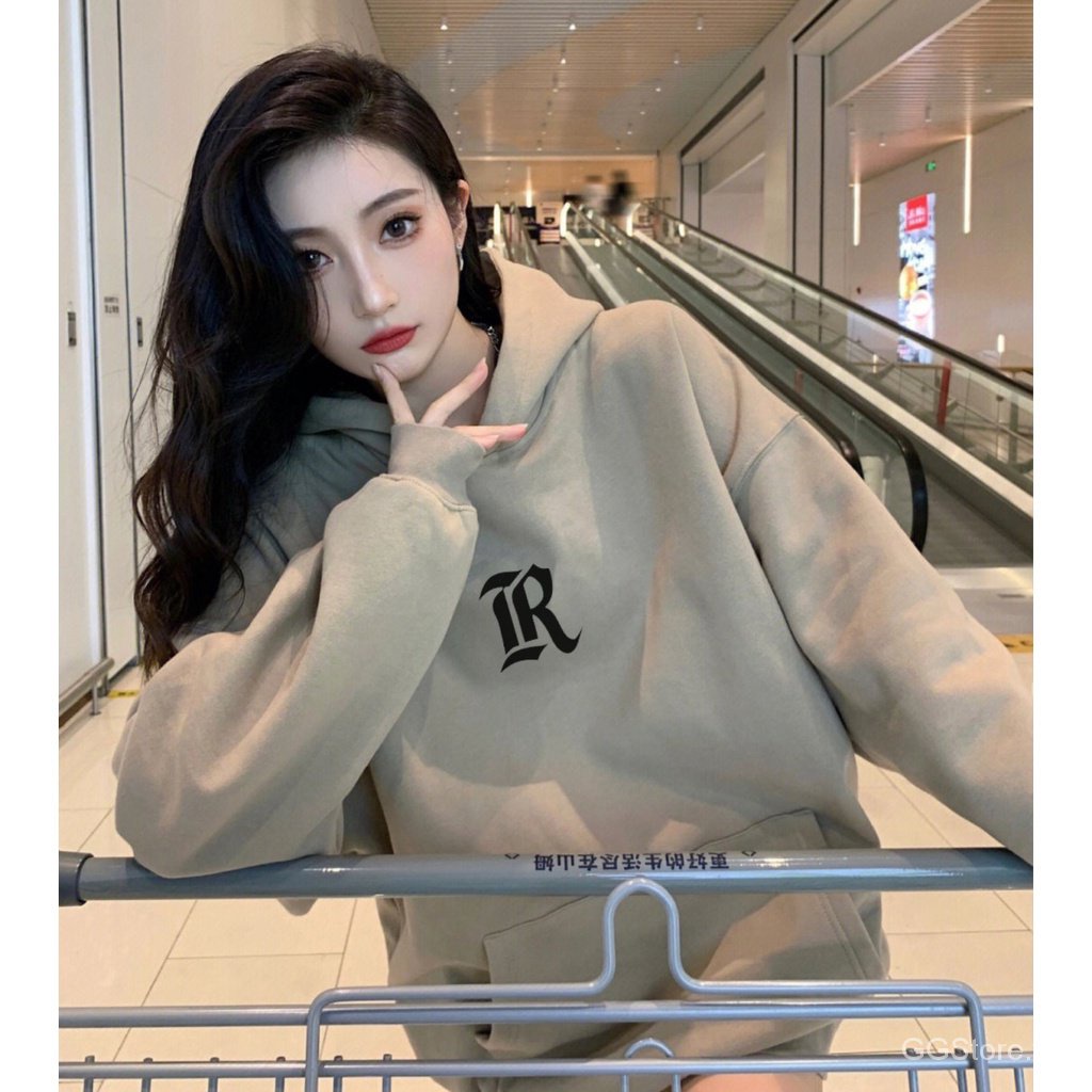 Áo Hoodie Bằng Lông Cừu Cỡ Lớn Phong Cách Retro Mỹ Thời Trang Cho Nữ