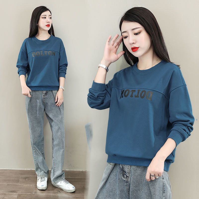 Áo Thun Tay Dài Cổ Tròn / In Hình Thời Trang Mùa Thu / Giản Dị / Cho Phụ Nữ Trung Niên