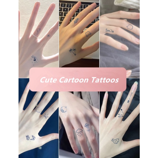 We Flower Hình Xăm Dán Tạm Thời Họa Tiết Trái Tim / Bướm / Trái Tim Kích Thước 4.5 * 4.5cm Phong Cách Hàn Quốc