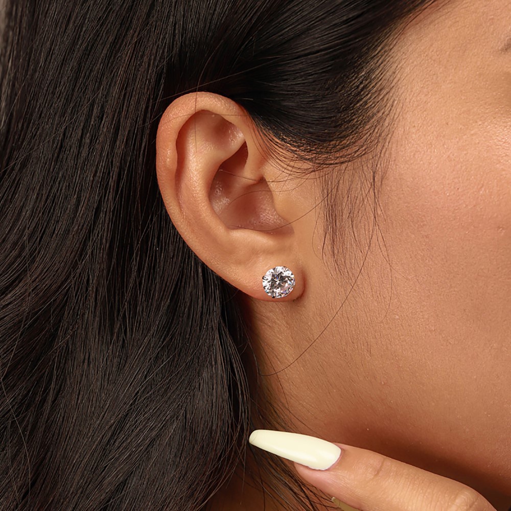 Bông Tai S925Bạc 925 Đính Đá Zircon 6-10mm Thời Trang Cao Cấp Cho Nữ