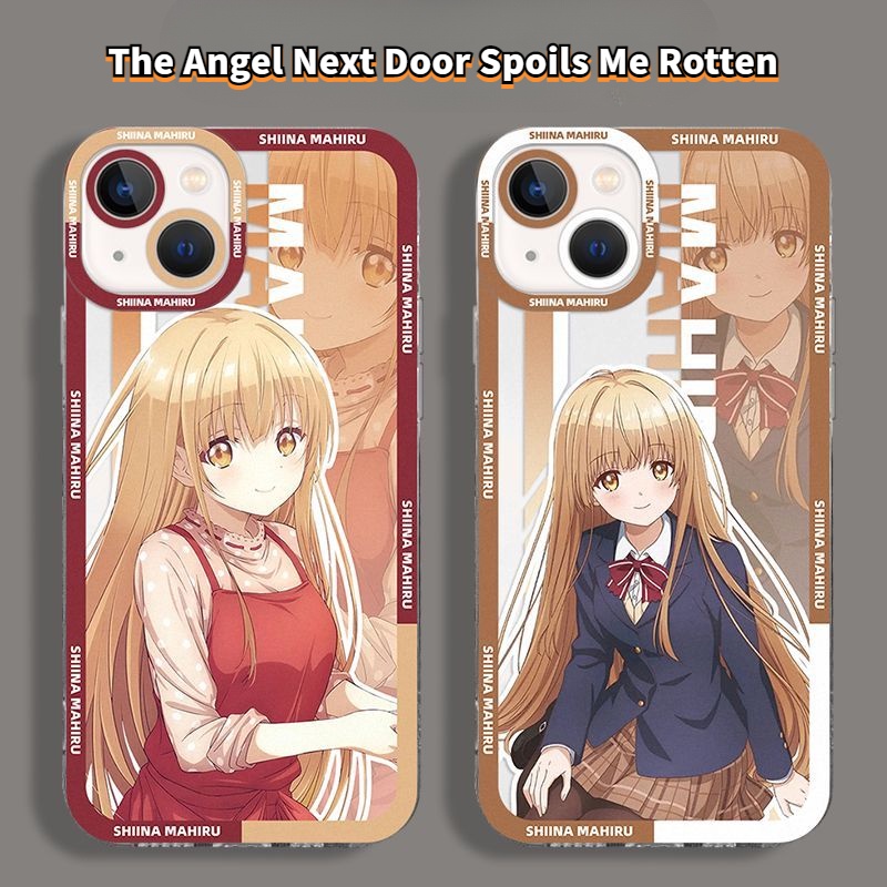 The Angel Next Door Spoils Me Rotten Phone Case Compatible for iPhone 7/8 Apple 14plus Shiina Mahiru Angel Eyes Transparent Case Dropproof Soft Case