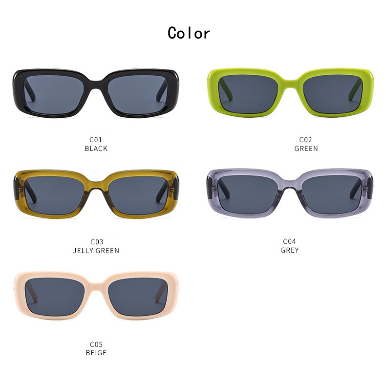 Kính Mát Gọng Chữ Nhật Nhỏ Chống Tia UV Thiết Kế Thời Trang Cho Nữ