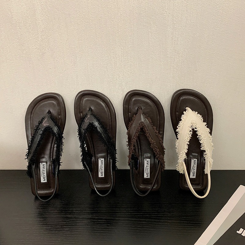 Xăng đan La Mã Mũi Tròn Dây Chéo Thời Trang Nữ Cổ Điển 02678