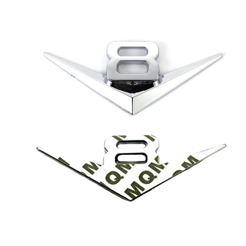 Miếng Dán Logo V8 Trang Trí Xe Hơi Mercedes Benz Mazda 3bl Bmw F30 Changan V7 Alsvin
