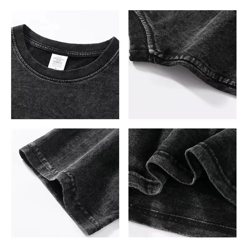 Áo Thun Đen 100% Cotton Tay Ngắn Cổ Tròn Dáng Rộng Thời Trang Cho Nam Giới