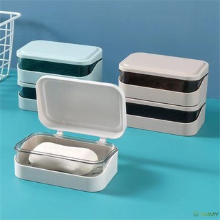 Hộp Đựng Xà Phòng 2 Tầng Có Nắp Chống Nước Chống Bụi Cho Nhà Tắm
