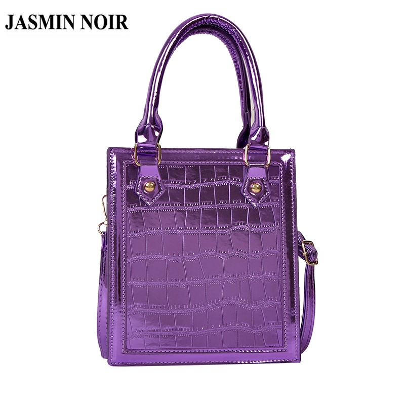Túi Đeo JASMIN NOIR Chéo Da PU Dáng Vuông Nhỏ Vân Da Cá Sấu Màu Kẹo Đơn Giản Cho Nữ