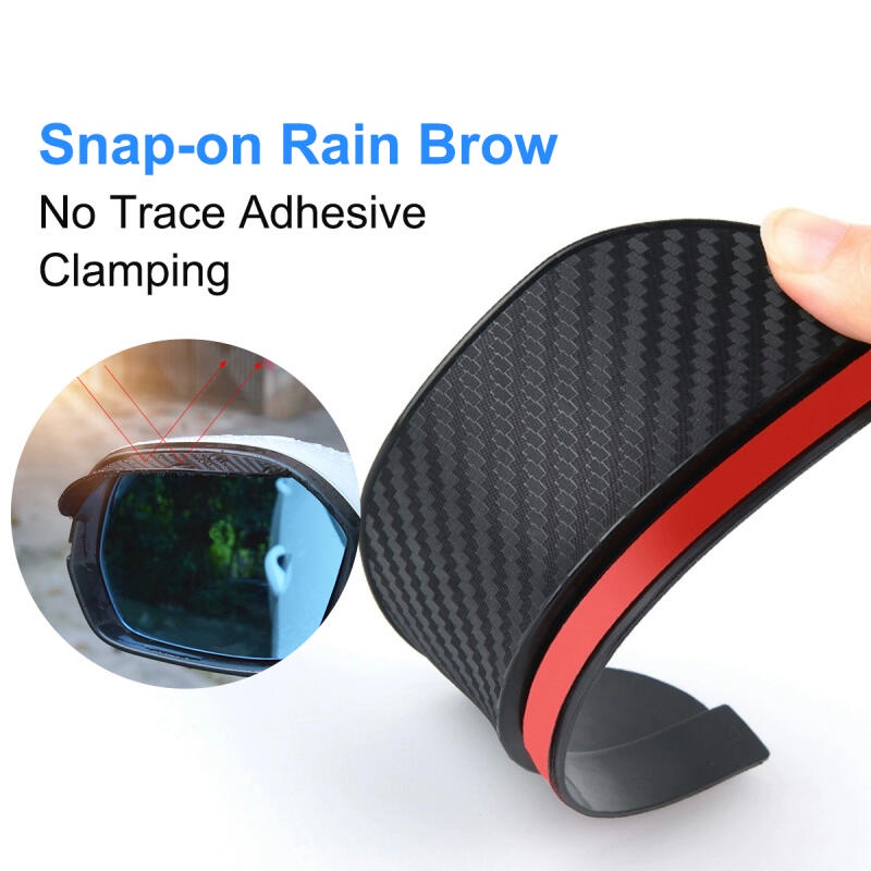 Set 2 Tấm Chắn Mưa Kiểu Lông Mày Bằng Sợi Carbon Cho Gương Chiếu Hậu Xe Hơi