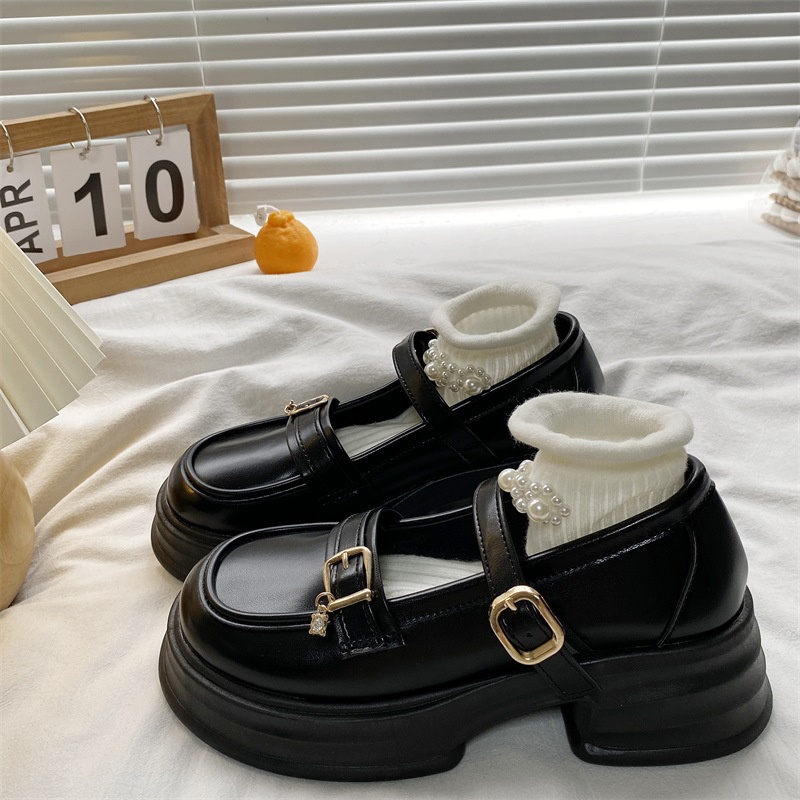 One more shoes⭐Giày Cao Gót Da Mũi Tròn Phong Cách Mary Jane Hàn Quốc Cho Nữ