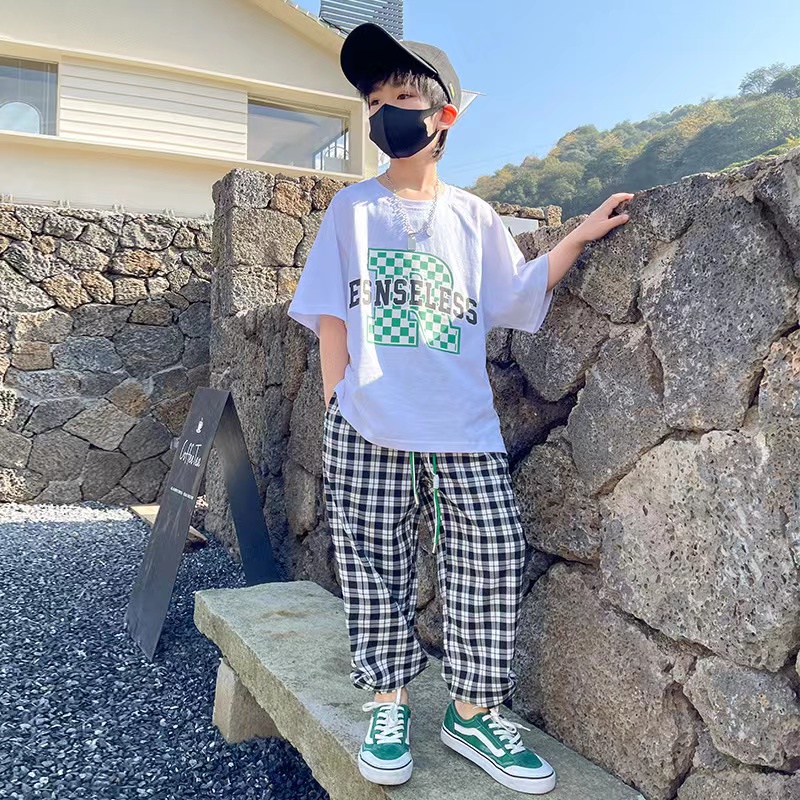 Áo Thun 100% Cotton Tay Ngắn Dáng Rộng Thời Trang Cho Bé Trai 2023