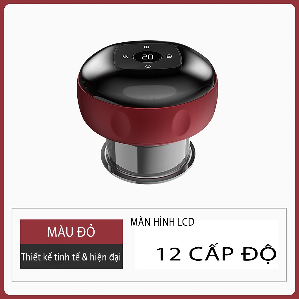 Máy Giác Hơi Điện Cầm Tay Thông Minh - SULIFE - Máy Giác Hơi Cạo Gió Mini Cao Cấp - Máy Massage Đa Năng 6 Và 12 Cấp Độ