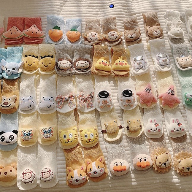 TẤT LƯỚI CỔ CAO HÌNH THÚ NHỒI BÔNG