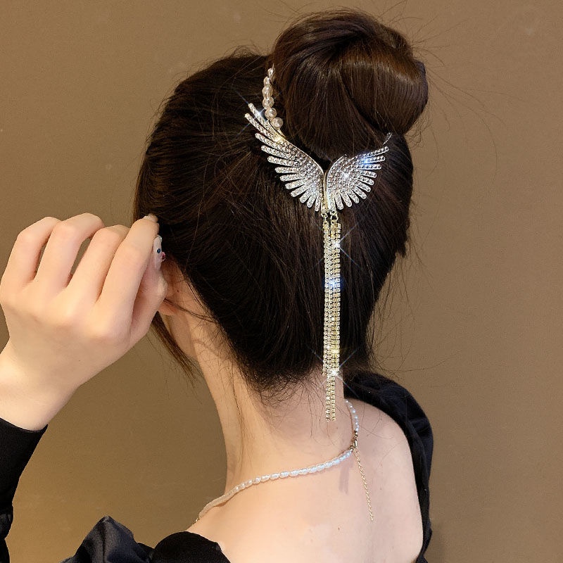 Kẹp Tóc Kim Loại Đính Đá Và Ngọc Trai Nhân Tạo Thời Trang YR