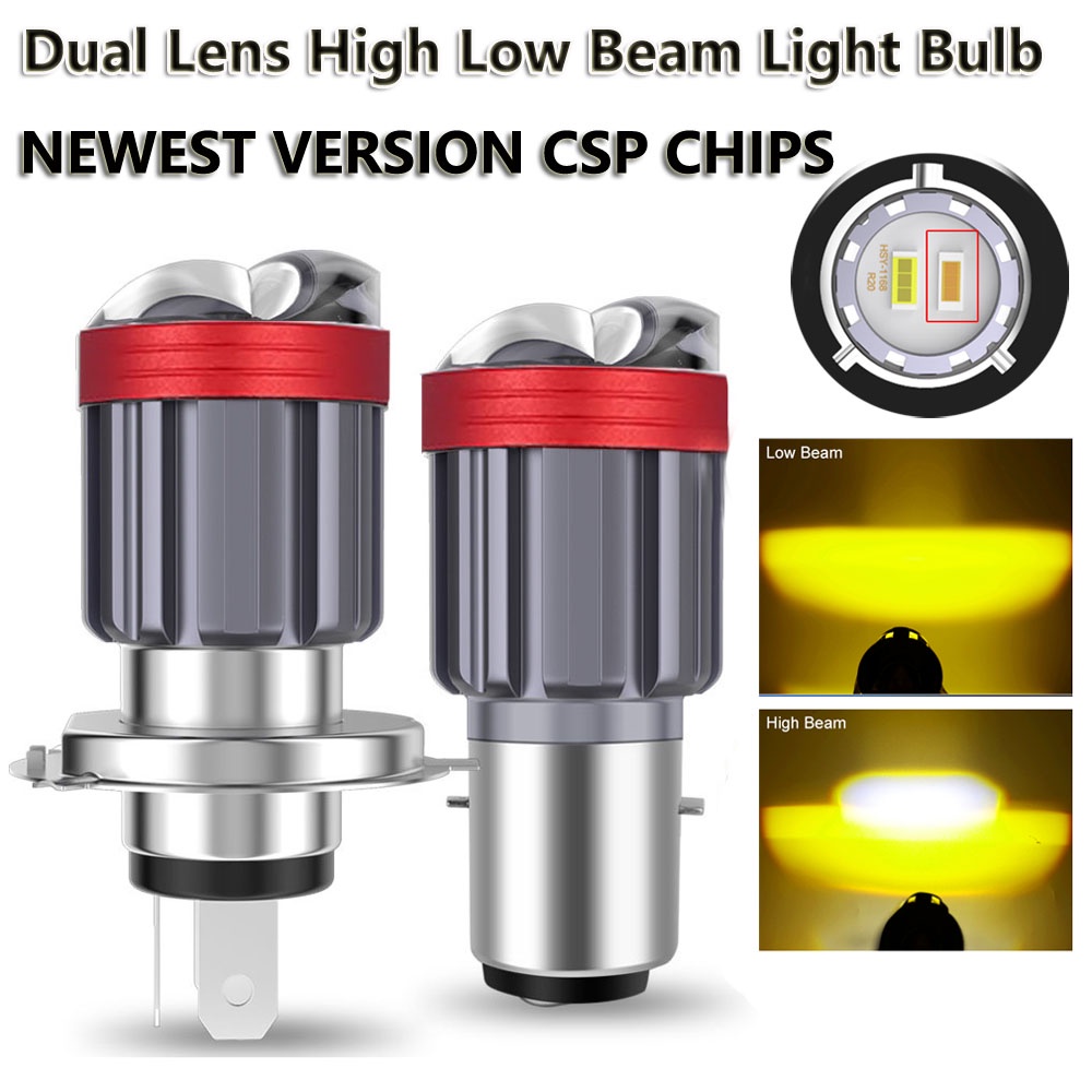 Đèn Pha Siêu Sáng h4 h6 ba20d ac dc12v-80v 8000lm Hai Màu Chất Lượng Cao Dành Cho Xe Máy