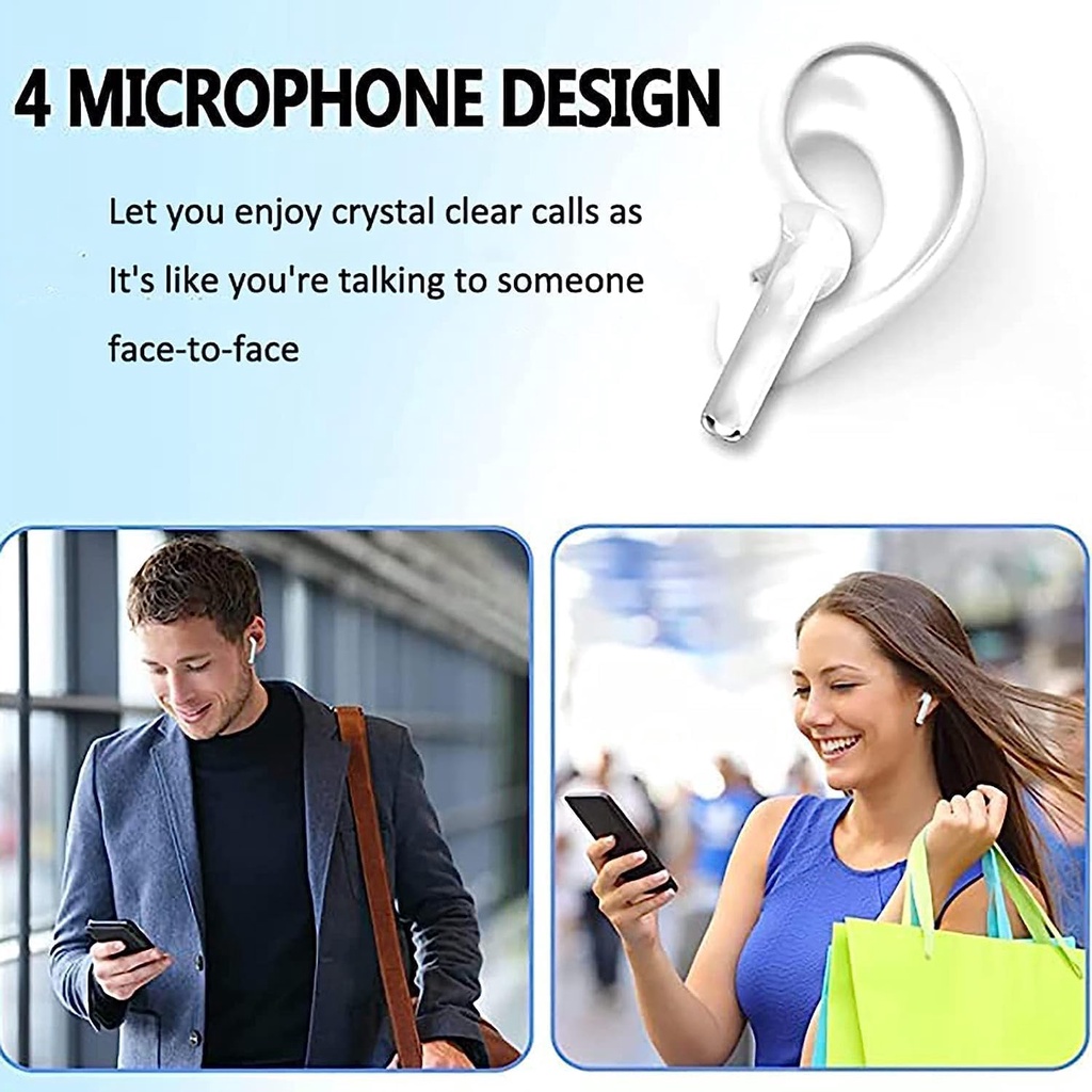 Tai Nghe Bluetooth 5.3 Không Dây Âm Thanh Nổi 3D Chống Nước IPX7 Cho iPhone / Samsung / Google / Android