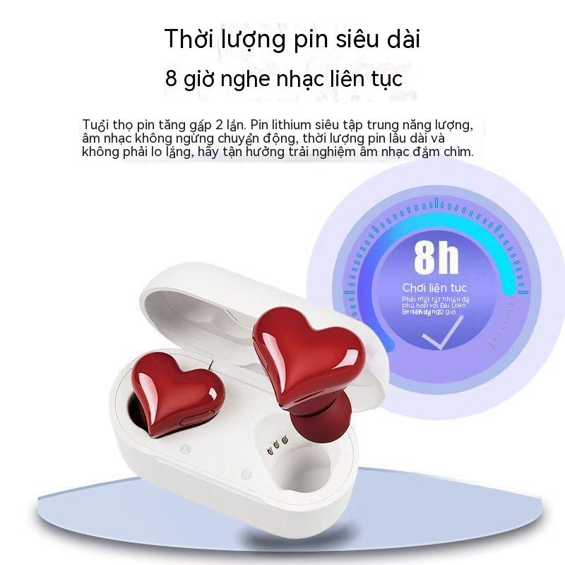 Tai Nghe Bluetooth Không Dây Tình Yêu Tai Nghe Giảm Tiếng Ồn Thời Trang Dễ Thương Hình Trái Tim