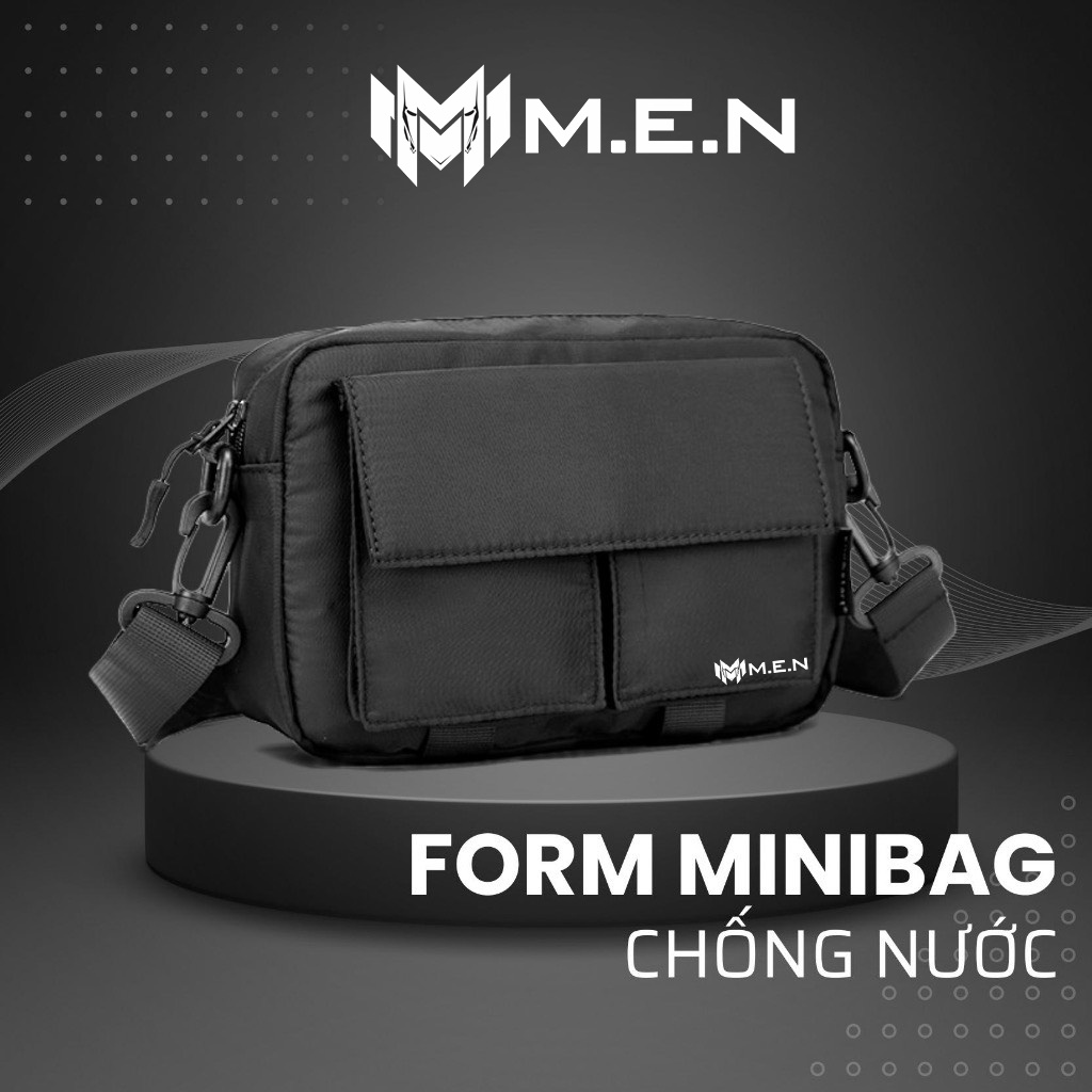 {HCM} Túi đeo chéo nam trơn Men đen ngầu coolbag kiểu dáng đi chơi phượt 5 ngăn