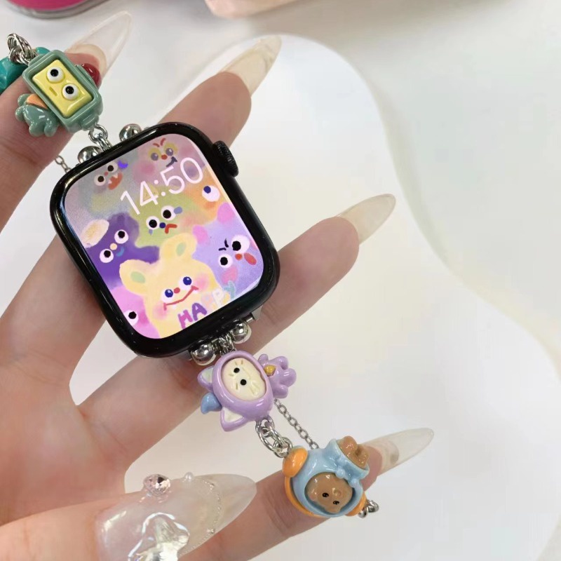 Vòng đeo tay phổ biến cho apple watch 8 7 6 5 4 se 3 little monster cartoon watch band cho i-watch ultra 49mm 45mm 44mm 42mm 41mm 40mm 38mm