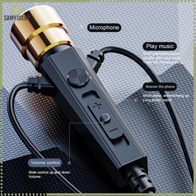 Sam kt02 tai nghe in-ear earbuds 3,5 mm với micrô bass hifi tai nghe để phát trực tuyến tai nghe karaoke