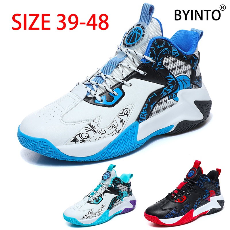 Size lớn 39-48 high top men basketball shoes non-slip spike đế cao su không thấm nước da nam thể thao giày thể thao tenis masculino