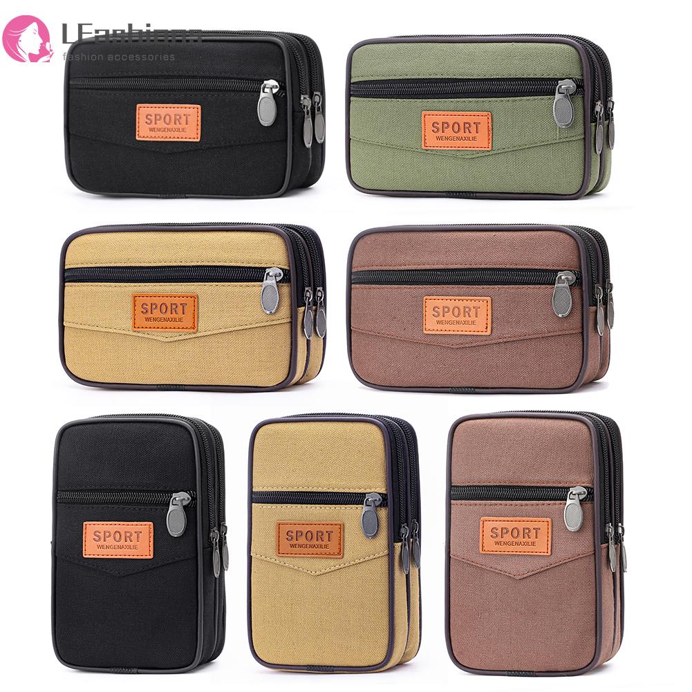 ❀ Áo Thun In Chữ Lovefashionss Thời Trang ❀ Túi đựng điện thoại nam nhiều lớp túi thắt lưng fanny pack túi vải túi nhỏ