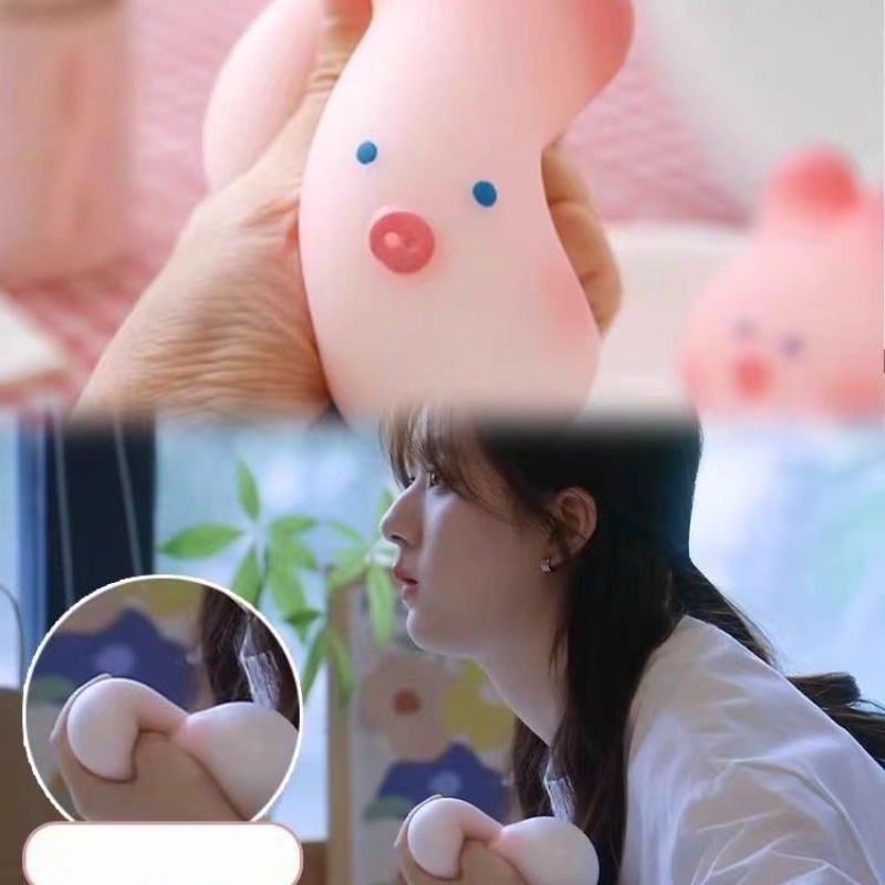 Dễ thương heo con màu hồng căng thẳng nhúm nhạc / đồ chơi trẻ em dành cho người lớn / đồ chơi trẻ em hình động vật sáng tạo và thú vị
