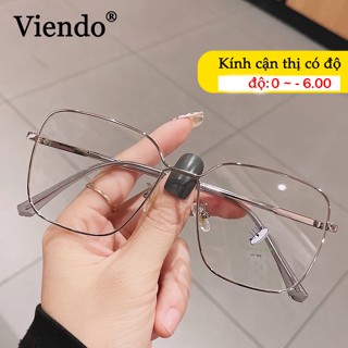 Kính Cận Gọng Kim Loại VIENDO Mặt Kính Chống Ánh Sáng Xanh Chống Tia UV Đổi Màu Khi Ra Nắng Thời Trang Nam Nữ -1.0/-2.0/-3.0/-4.0/-5.0/-6.0
