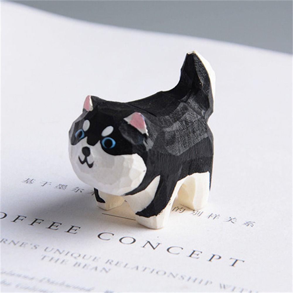 Móc khóa MMULCK chạm khắc gỗ hình động vật/ chú chó akita husky thời trang kawaii làm quà tặng cho sinh viên