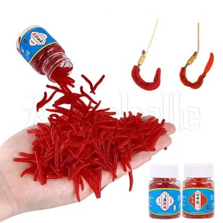25 cái / chai mồi giả sinh học cá mồi giả tôm bơi / giun đỏ nhân tạo mồi mềm giun đất / giun đỏ cao su thực tế mồi câu cá / dụng cụ câu cá ngoài trời