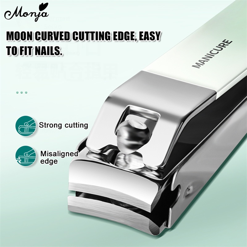 Monja 4 cái / bộ dụng cụ cắt móng tay bằng thép carbon 4 máy cắt màu gradient bằng thép không gỉ nail and toe nail repair trimmer toolkits