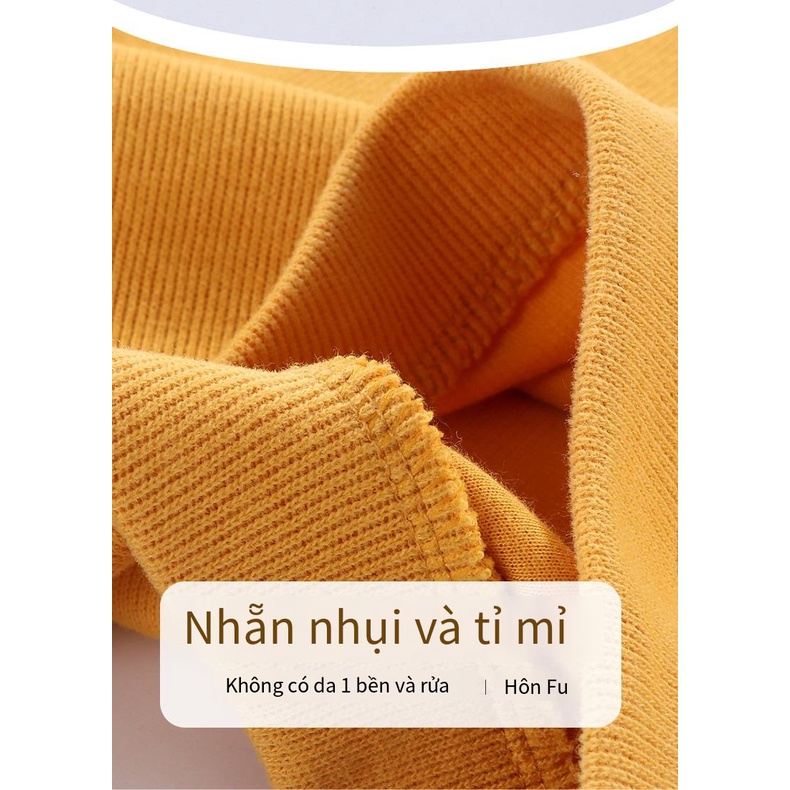 Áo vệ sinh trẻ em màu tinh khiết thêu áo pull phiên bản Hàn Quốc áo khoác