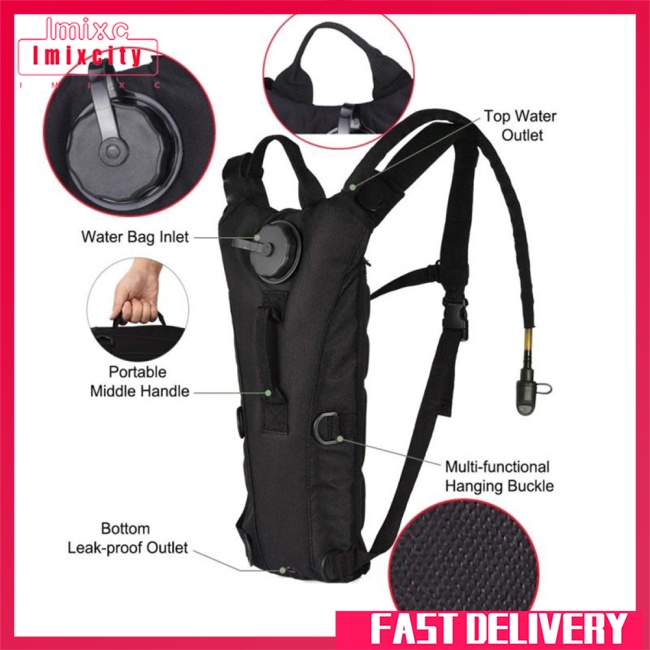 Imixcity 3l hydration ba lô túi nước ngụy trang thể thao ngoài trời ba lô để chạy xe đạp cắm trại cưỡi ngựa