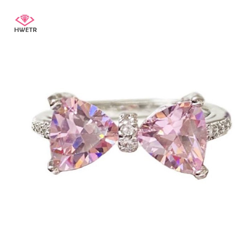 Nhẫn hở HWETR có thể điều chỉnh kiểu nơ ngọt ngào thời trang dành cho nữ