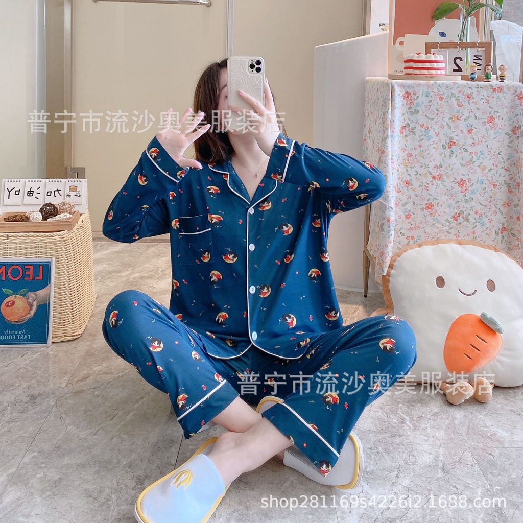 Bộ Đồ Ngủ Dài Tay In Hình Hoạt Hình bts Dành Cho Nữ