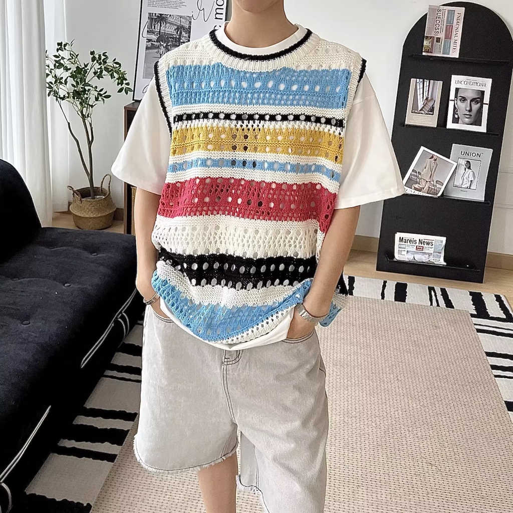 Áo Len Không Tay Phong Cách Hàn Quốc Trẻ Trung Dành Cho Nam