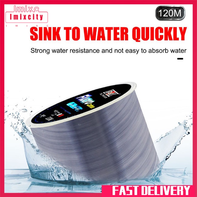 Dây câu cá bằng sợi carbon imixcity 120m 4.13-34.32lb nhiều màu dây câu cá lure chống mài mòn siêu mạnh