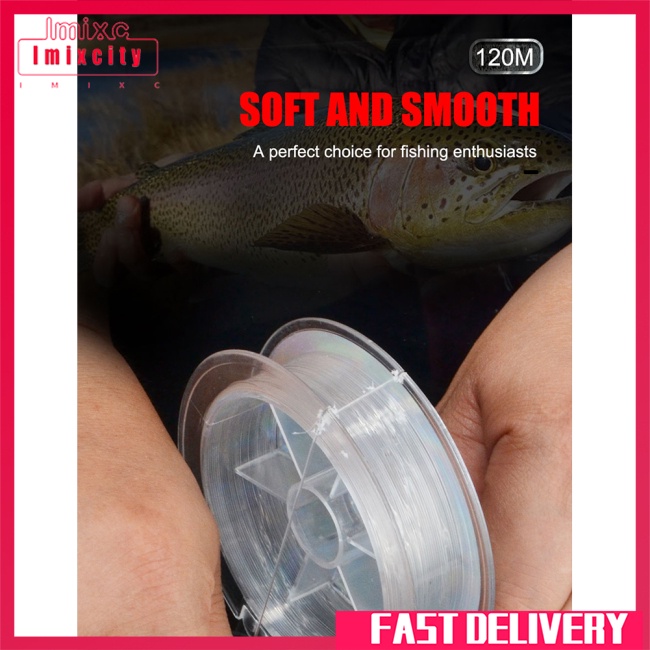 Imixcity 1 cuộn dây câu cá tráng fluorocarbon 120m 5lb-34lb dòng chính dòng phụ câu cá lure chìm