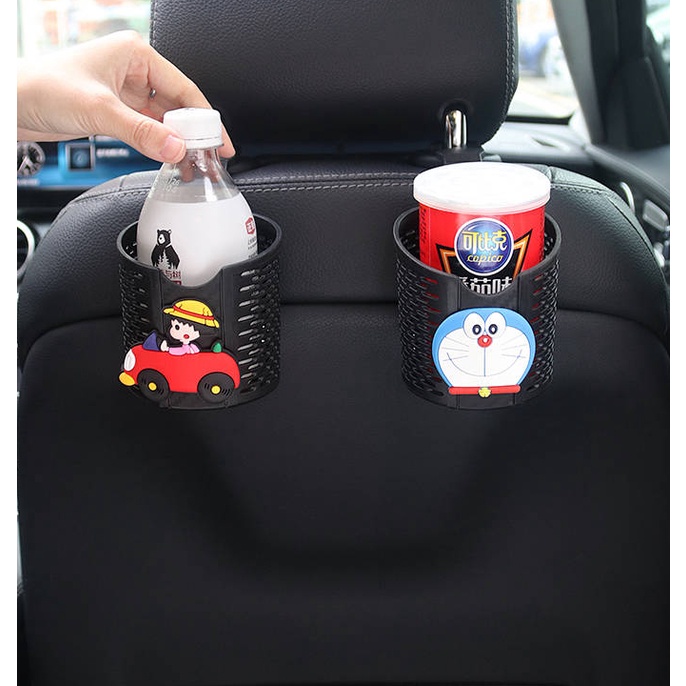 Car Hook Storage Box Seat Back Drinks Water Cup Holder Vehicle Storage Box Car Hanging Snap-on Cartoon vawP