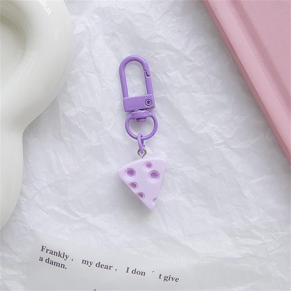 Phim hoạt hình dễ thương mô phỏng phô mai móc chìa khóa mãng cầu đồ trang sức trái tim nữ tính đồ ăn ngọt túi chơi mặt dây chuyền