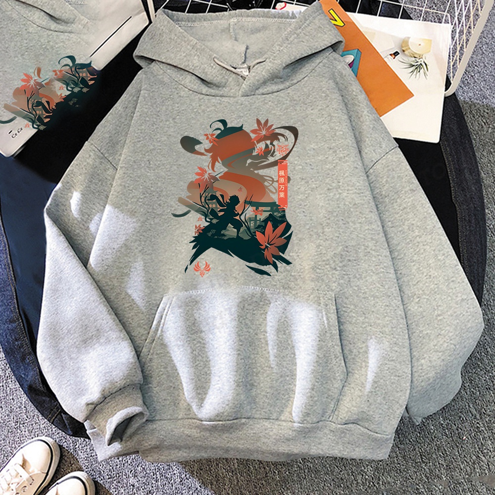 Hoodies hot game genshin impact kaedehara kazuha in áo nỉ nam nữ thời trang áo khoác trung tính áo khoác hoodie quá khổ