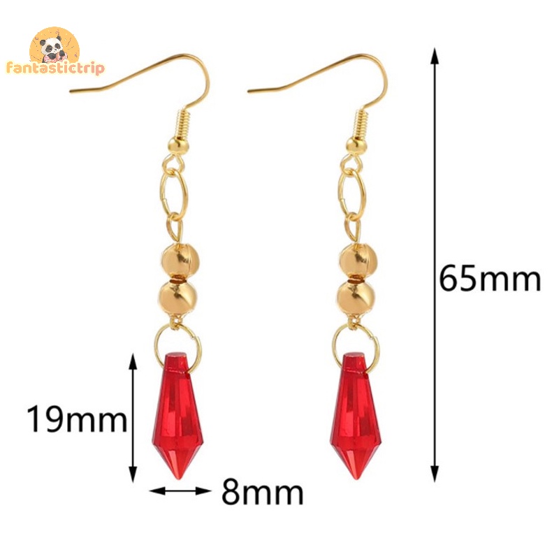 1 cặp genshin impact tartaglia bông tai anime trang sức cosplay childe bông tai nam nữ phụ kiện hợp thời trang quà tặng mới