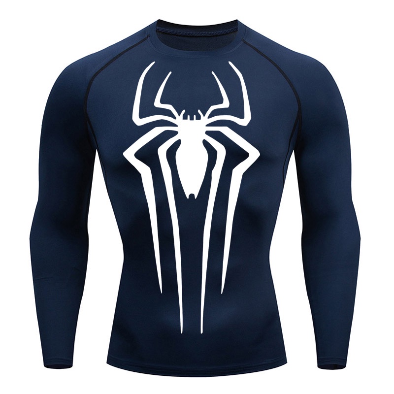 Compression shirt nam quick dry t-shirt dài tay màu đen thể thao top gym mồ hôi thoáng khí thể hình t-shirt tracksuit 2099