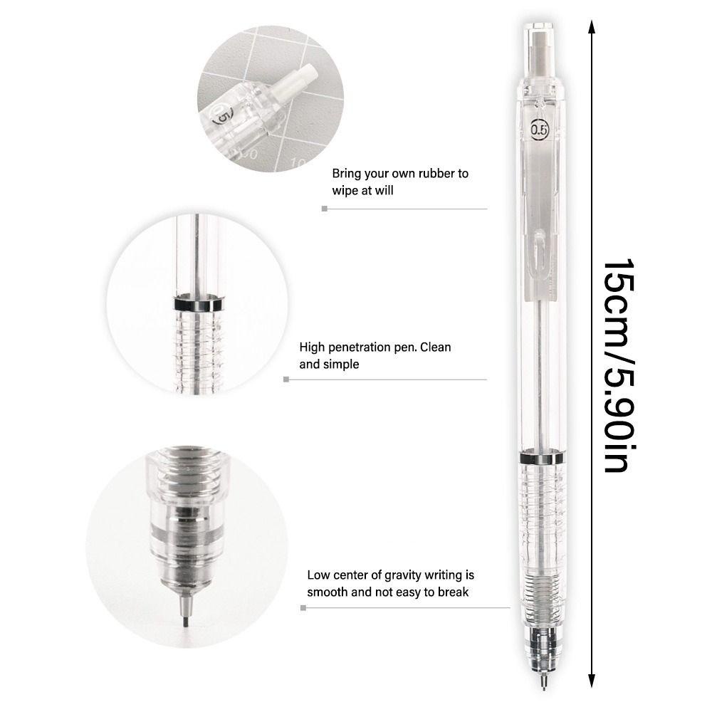 Bút Chì Kim Cơ Học In Morning Trong Suốt Bút Chì Bấm Ngòi 0.5MM / 0.7MM Cao Cấp